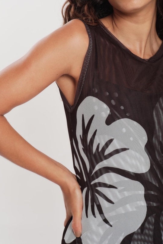 Imagem do produto Vestido Tule Loc Maxi Hibisco