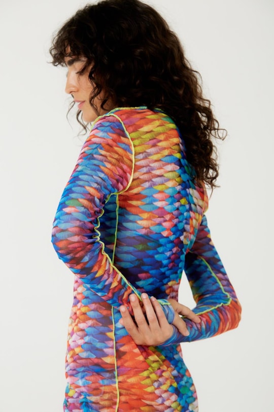 Imagem do produto Vestido Tule Manga Longa Escama