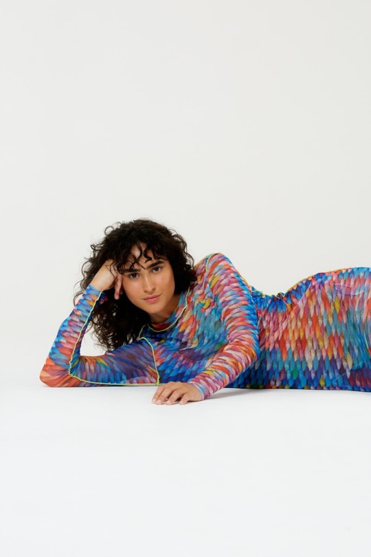 Imagem do produto Vestido Tule Manga Longa Escama