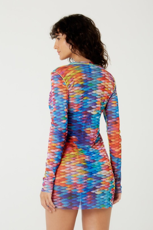 Imagem do produto Vestido Tule Manga Longa Escama