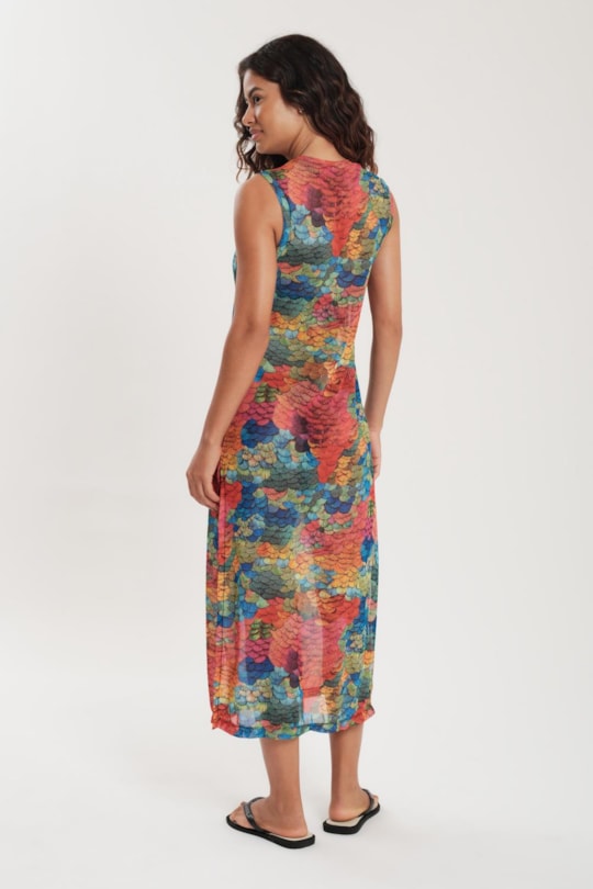 Vestido Tule Regata Colibri
