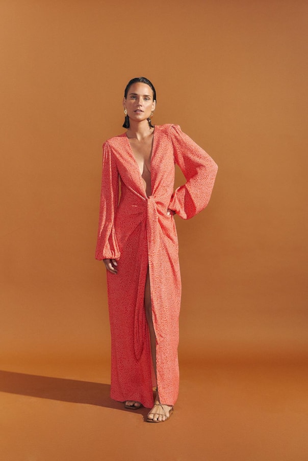 Vestido Vic Estampa Fingers Rosa